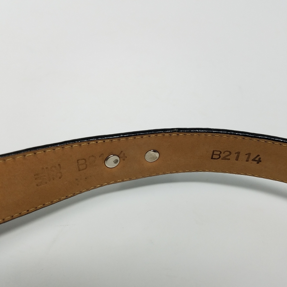 Brighton Black Alligator, Crocodile Embossed Leather Belt, ML, 32 - Picture 5 of 10